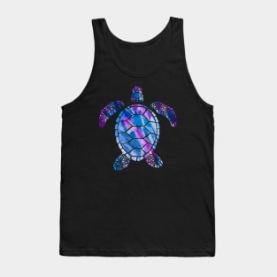 Purple and Blue Watercolor Sea Turtle Tank Top